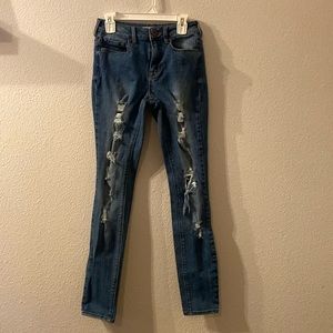 Bullhead Denim Co. distressed high rise skinny jeans size 1